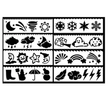 8 Templates Stencils Weather Elements Climate Seasons Drawing Arts Crafts