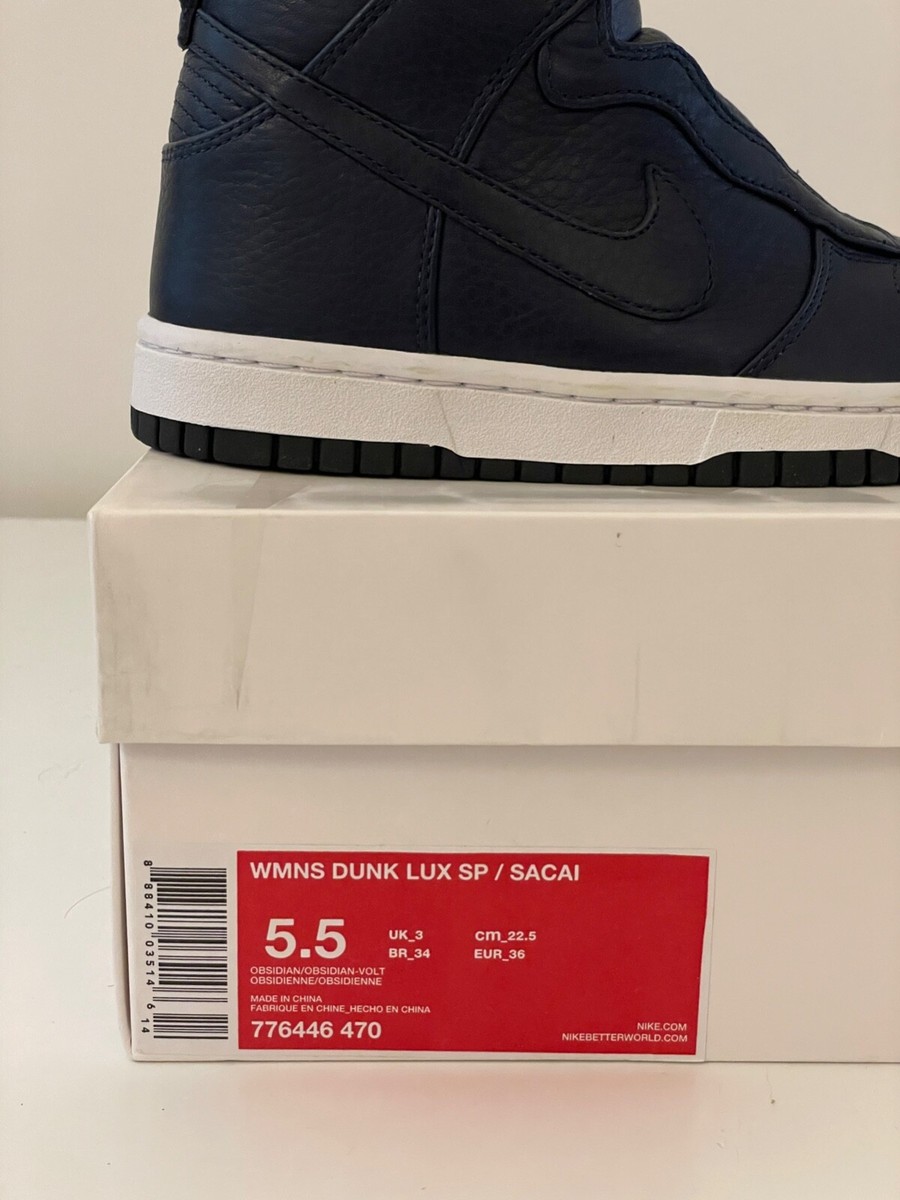 size 5.5 - NikeLab x Sacai Dunk Lux Obsidian 776446-470 nike size 5.5 - NikeLab x Sacai Dunk Lux Obsidian 776446-470 nike