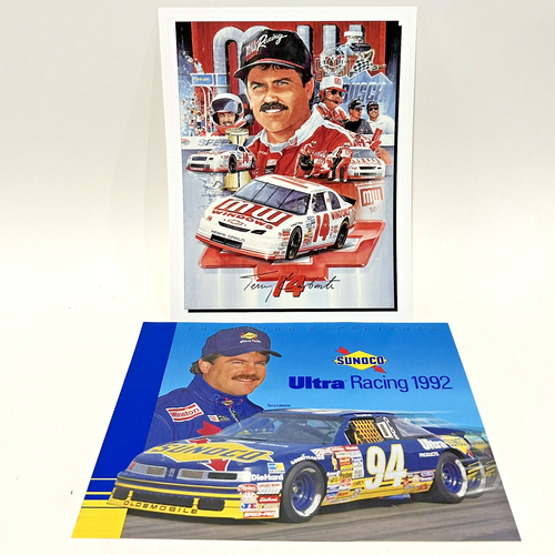 Two (2) Terry Labonte Photo Cards (8"x10") NASCAR Collectable