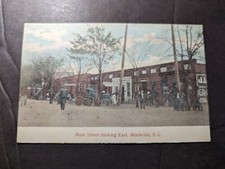 1909 USA Postcard Cover Blackville SC to Broadway MA Main Street View
