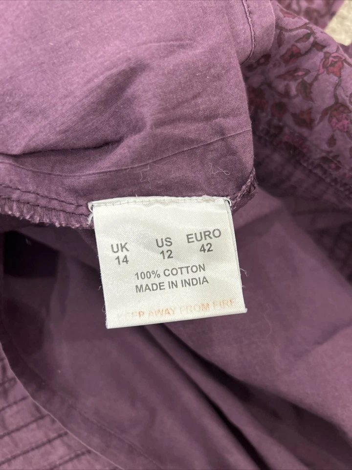 Dash Women’s Skirt Size Uk 14 Purple Floral Panelled A Line Midi Lined Cotton - Image 4 of 4