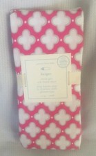 Pottery Barn Baby Harper Pink Clover GEO Crib Fitted Sheet NWT