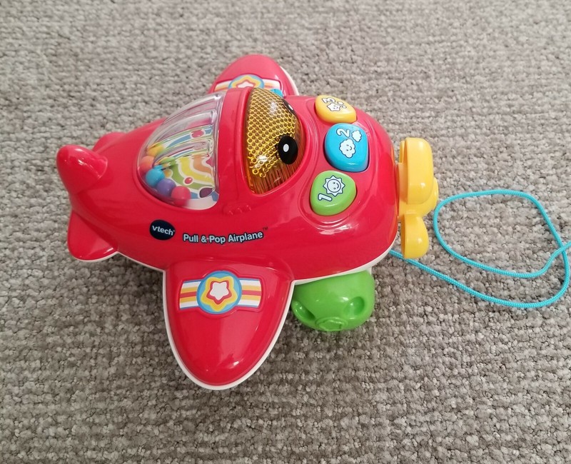 Vtech Pull and Pop Airplane with Learning Phrases and Popping Beads Baby Toy