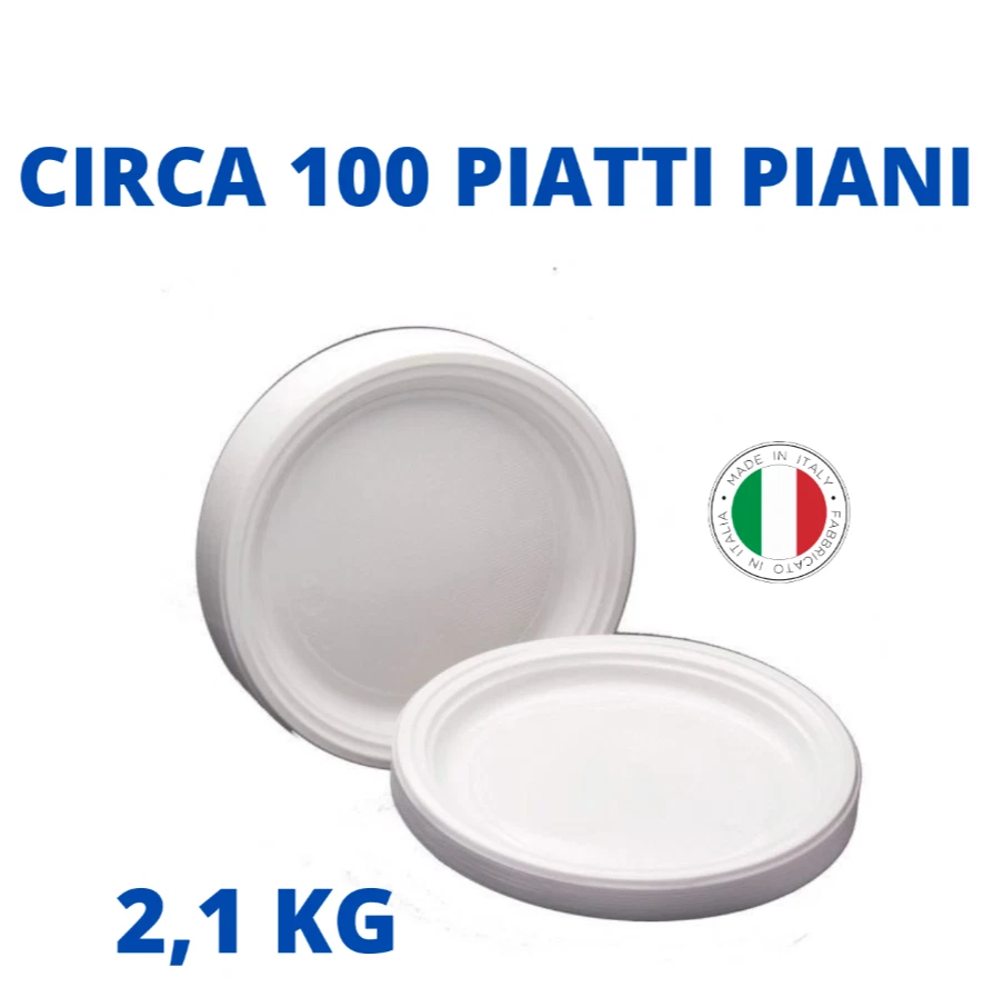 Set di 6 piatti in plastica dura riutilizzabili e infrangibili per feste ed eventi. Classic Rosa (fondi 22 cm