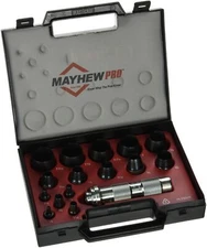Mayhew Tools 66000 Hollow Punch, 16-Piece Set, Black SAE