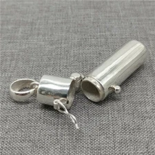 New Fashion 925 Sterling Silver Plain Cylinder Locket Pendant Prayer Memory Box