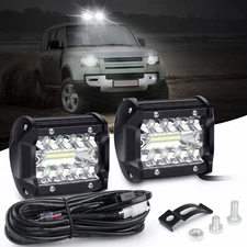  2PCS 4 Inch LED Work Lights & Wiring Harness Kit - 60W for Jeep，Truck,Off-Road