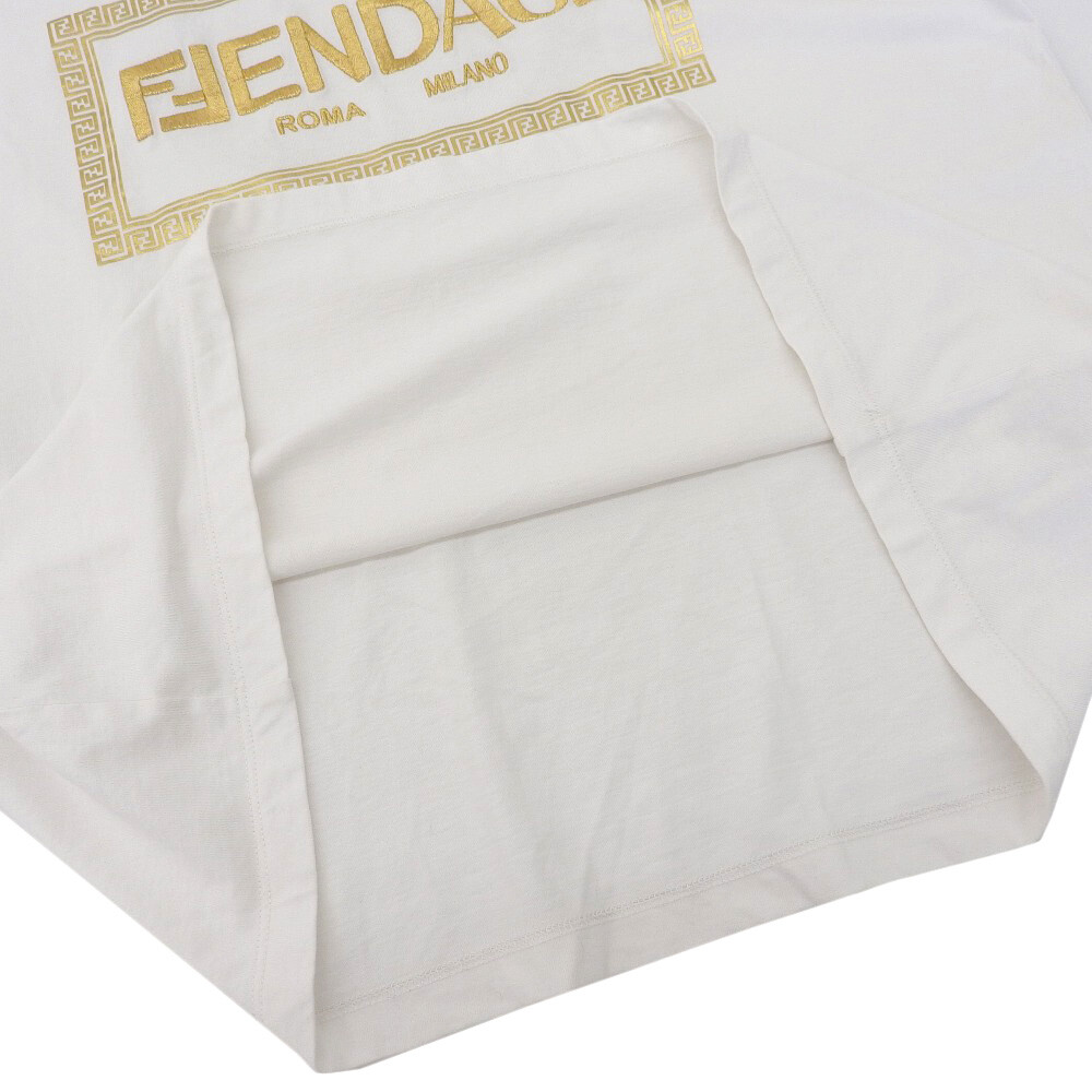FENDI versace FENDACE Fenderche logo T-shirt men's white FENDI versace FENDACE Fenderche logo T-shirt men's white