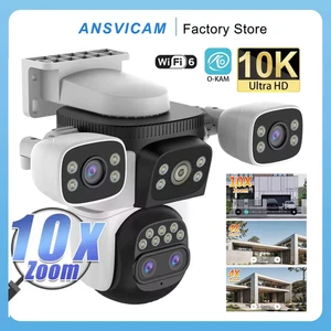 ANSVICAM 10K UHD WiFi6 20MP Caméra de sécurité extérieure avec 10X Zoom 3-Screens Quatre