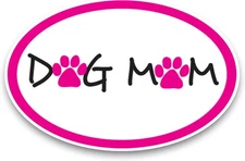 Magnet Me Up Dog Mom Pink Oval Decal, 4x6 inches, Mom-o 