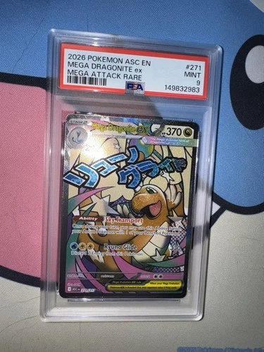 Mega Dragonite Ex #271 PSA 9 Pokemon Ascended Heroes Mega Attack Rare ENGLISH