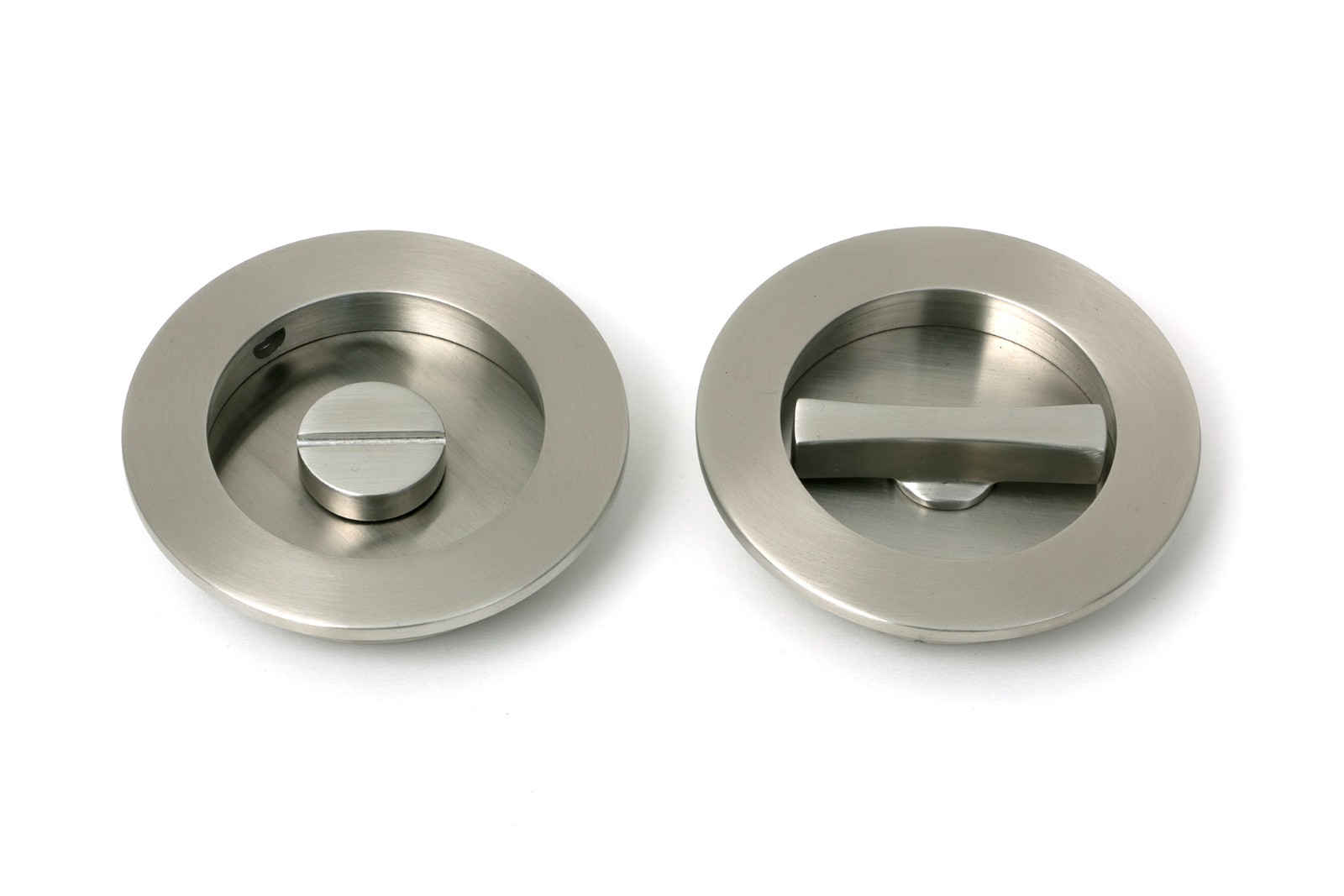 From The Anvil 52520 Satin Marine SS (316) 75mm Plain Round Pull - Privacy Set