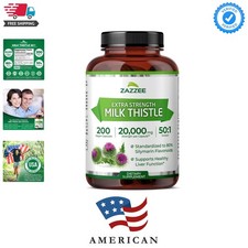 Max Potency Organic Milk Thistle 50:1 Extract with 80 Silymarin, 200 Capsules