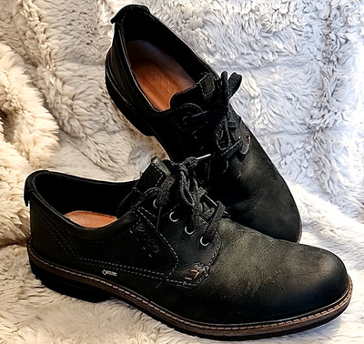 Ecco Mens Black Suede Leather Gortek Shoes Size US 10