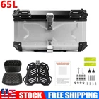 Aluminum Trunk 65L Motorcycle Top Case Waterproof Luggage Storage Tour Tail Box