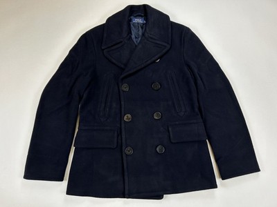*MINOR DEFECT* Polo Ralph Lauren Men's Wool Naval Pea Coat Overcoat - Size: Md