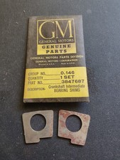 Nos Oem 1937-50 Chevy Crankshaft Center Bearing Cap 2pc Shim Set Gm 3847687