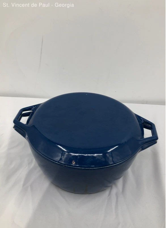 Vintage Copco Denmark D3 Dark Blue Enamel Cast Iron 4 Qt Dutch Oven Great Cond.