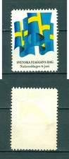 Sweden 1955 Poster Stamp. On Paper National Day June 6. Swedish Flag.