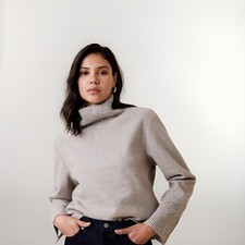 Banana Republic Gray Mock Neck Sweater Pullov...