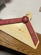 NEW LINDSAY PHILLIPS SWITCH FLOPS RED "FAITH" STRAPS SIZE M MEDIUM 7/8 FLIP
