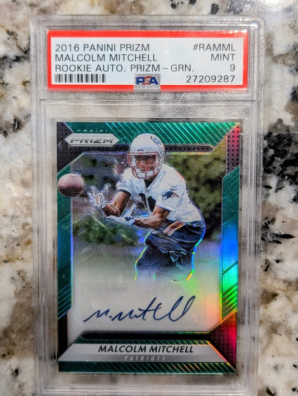 Malcolm Mitchell Panini Prizm Rookie Autograph Prizm #RAMML Green