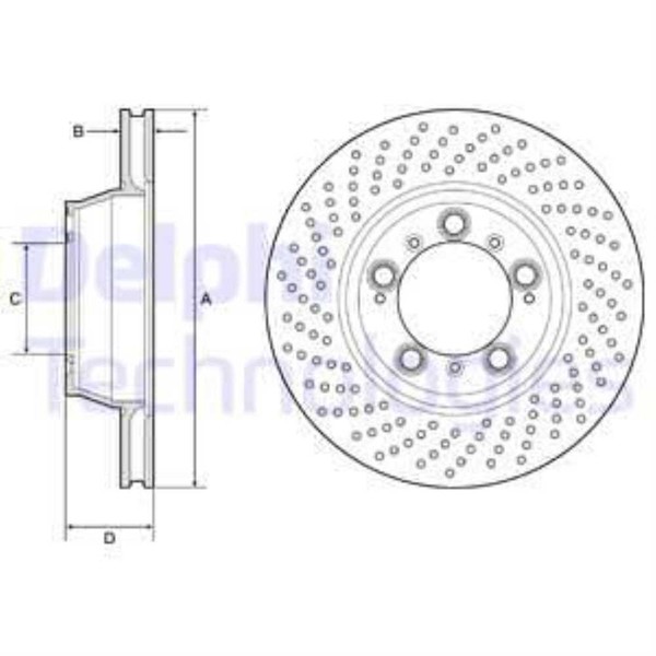Delphi Bremsscheibe Ø330 BelüFtet Hinten FüR Porsche 911 Cabriolet 996 991 997-image