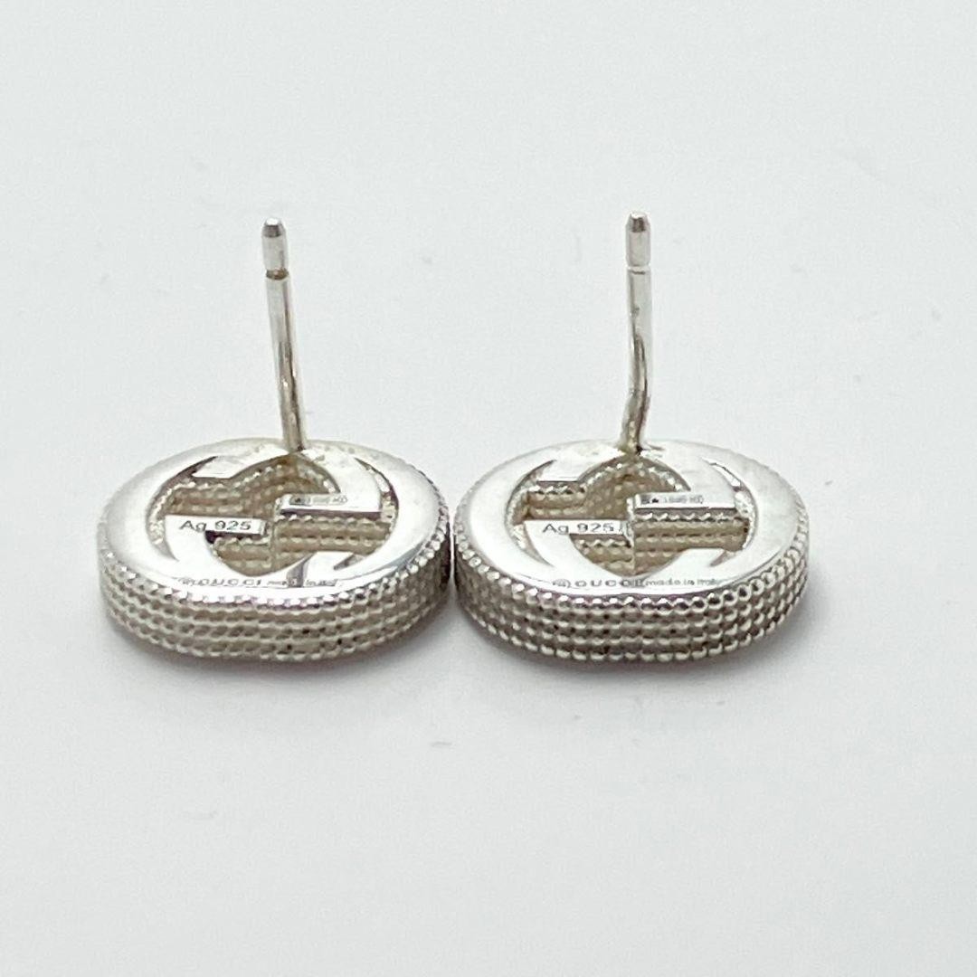 Gucci 925 Silver Interlocking Earrings Double G L… - image 5