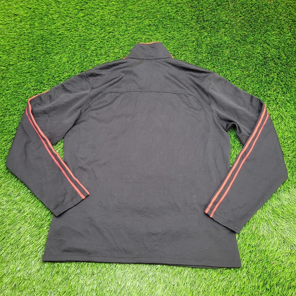 NIKE Fit-Dry 1/4 Zip Track Jacket Large 23x28 Black Red - Image 2 of 4