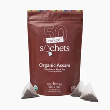Organic Assam - 50 Naked Tea Sachets, Whole Leaf Black Tea in Eco-Friendly Unwra