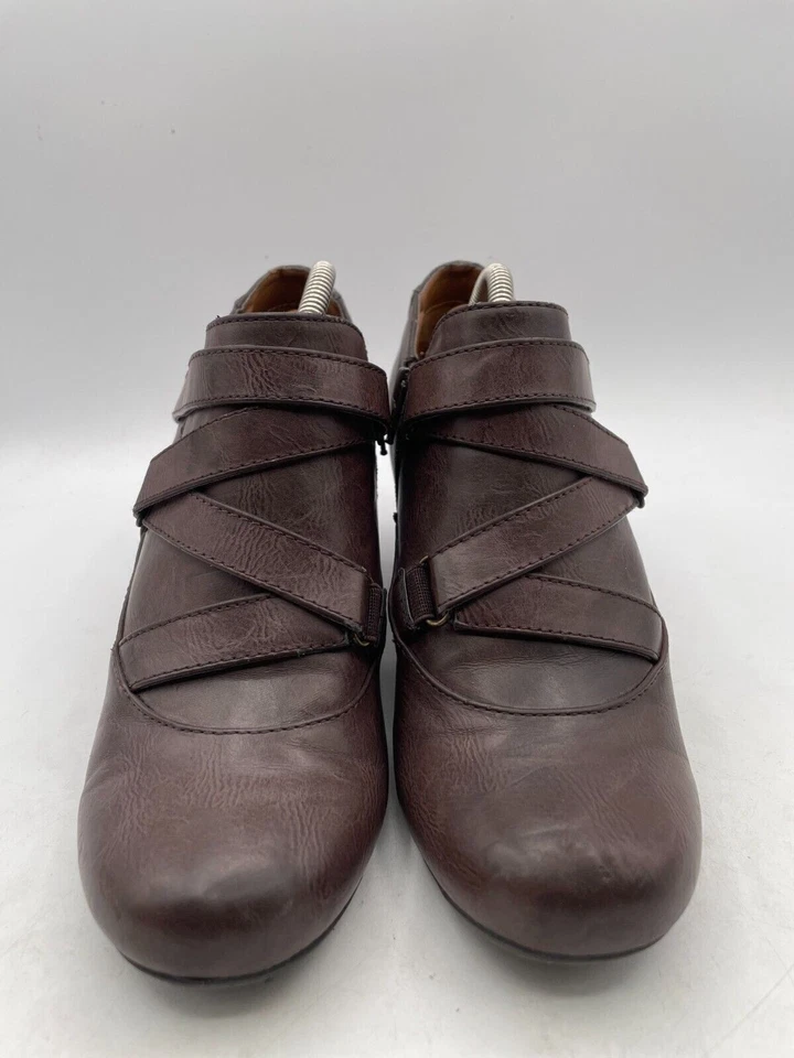 Natural Soul by Naturalizer Elle Boot Women's Sz 9.5 Brown Leather Zip - Image 2 of 4