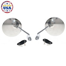 4 28 Round Pair Chrome Fender Door Mirror New Lh Rh Retro Classic Car Style