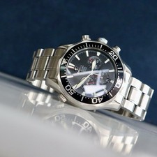 Omega Seamaster 300m Date Chronograph Black Peter Blake Mens Diver Watch + BOXES