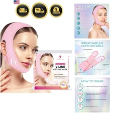 Face Lifting Strap Jaw Line Chin Mask for Sculpting and Toning Pink