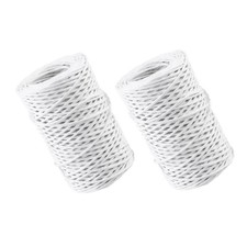2 Rolls Floral Vine Wire - White Paper Wrapped Wire 164ft 1mm - Craft Band