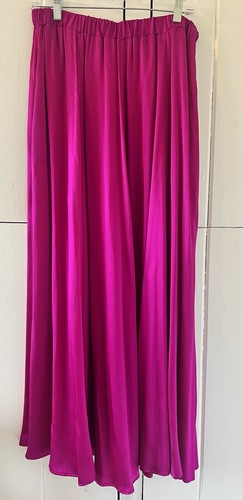 NWT NEIMAN MARCUS Size L Pink Silk Maxi Skirt With Pockets