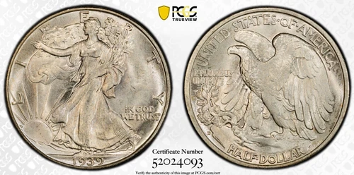 1939-D PCGS MS65 Walking Liberty Half Dollar