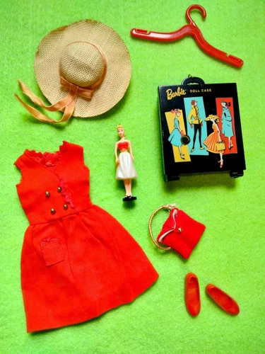 Vintage 1964 SKIPPER 🍃🌷Red Sensation w/MINI BARBIE & CASE🌷🍃 #1901 ~Sweet!