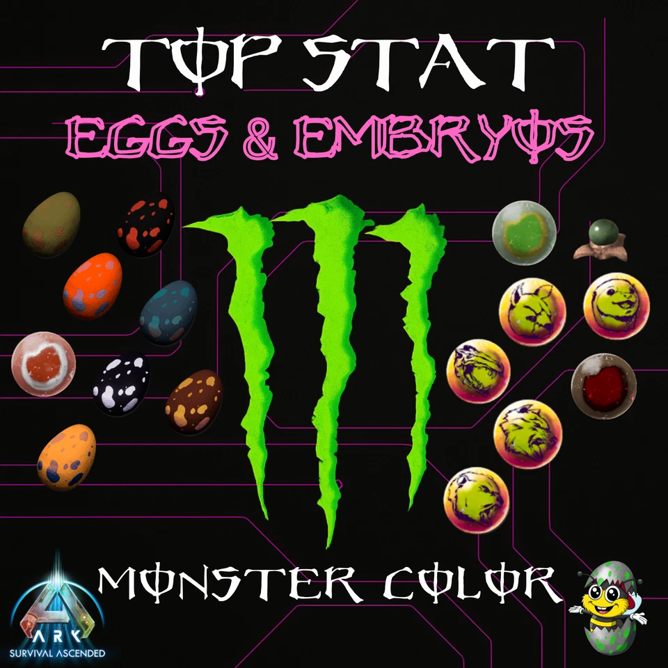 STUDIO WILDCARD 🦖 MONSTER Top Stats Eggs Ark Survival Ascended PvE Best Deals