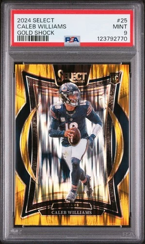 2024 Panini Select #25 Caleb Williams Gold Prizm Shock PSA 9 #/10