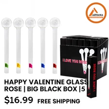 HAPPY VALENTINE GLASS ROSE | BIG BLACK BOX | 5CT – FREE SHIPPING – ONLY $16.99