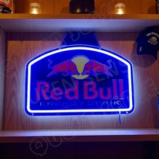 16"x10" Red Bull Energy Drink LED Neon Sign With Dimmer USB Powered Light Bar DF