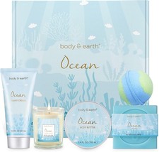5 Piece Ocean Scented Spa Bath Gift Set for Women Body Butter  Hand Cream