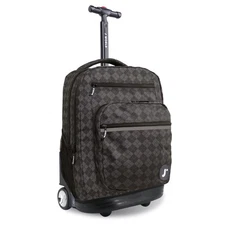 Rolling Backpack for Kids, Argyle Black, 20" - School Bag with Wheels