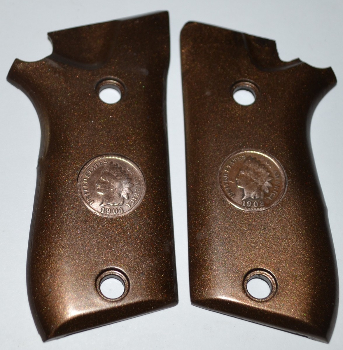 Taurus PT58, PT92 compact decocker grips dark brown plastic +