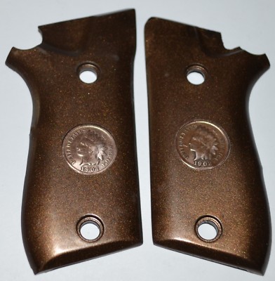 Taurus PT58, PT92 compact decocker grips dark brown plastic +