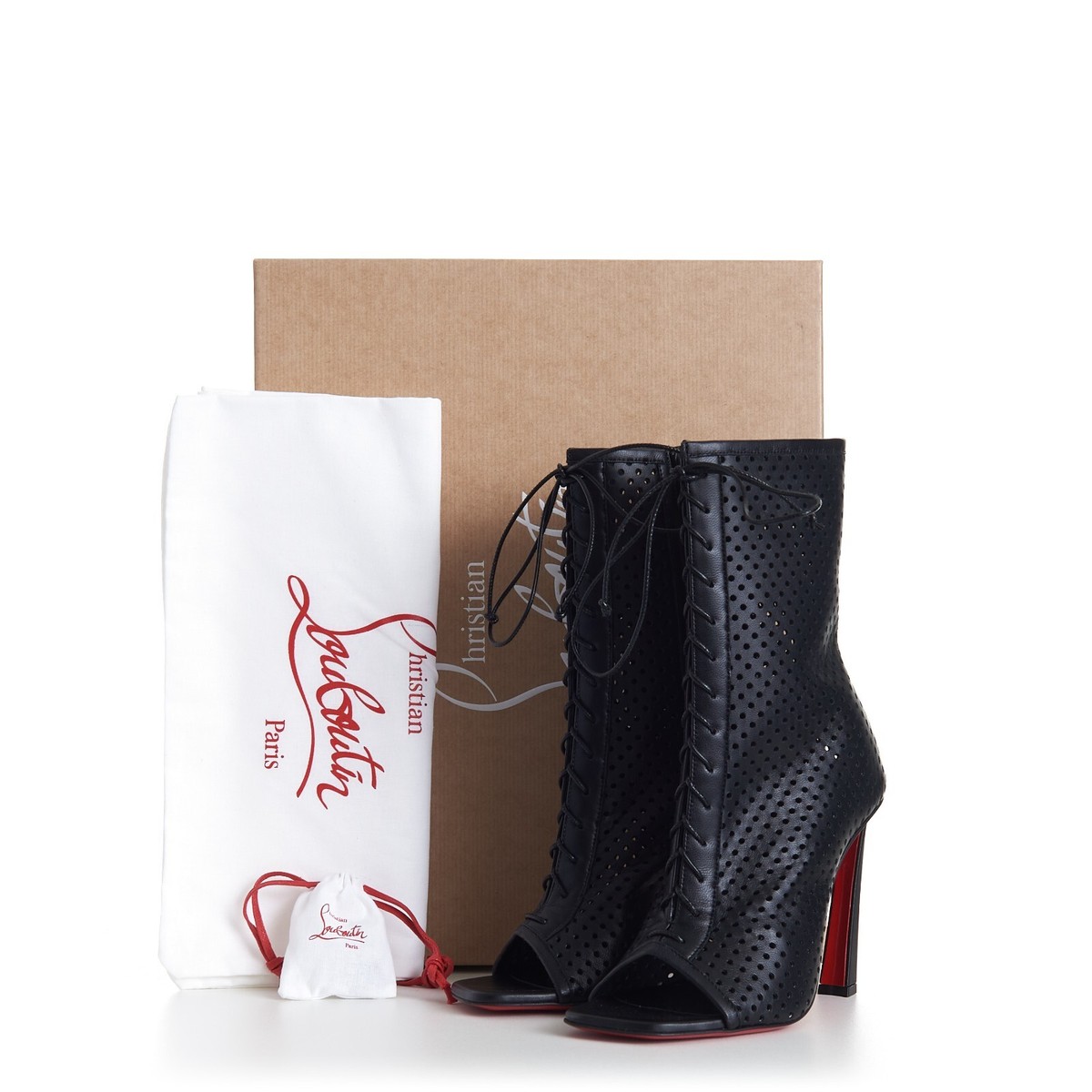 CHRISTIAN LOUBOUTIN 1395$ Black Open Condoray Booty 100mm 