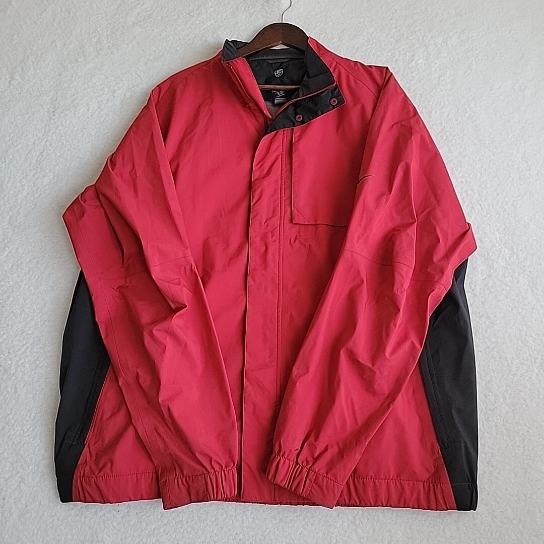 Nike Golf Jacket Mens Storm Fit Windbreaker Red 2XL Waterproof Full Zip