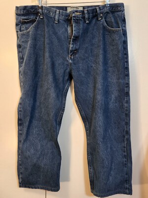 WRANGLER Authentics 44x28 Denim Blue Jeans, 44 x 28 Dark Rinse ZM200SD 