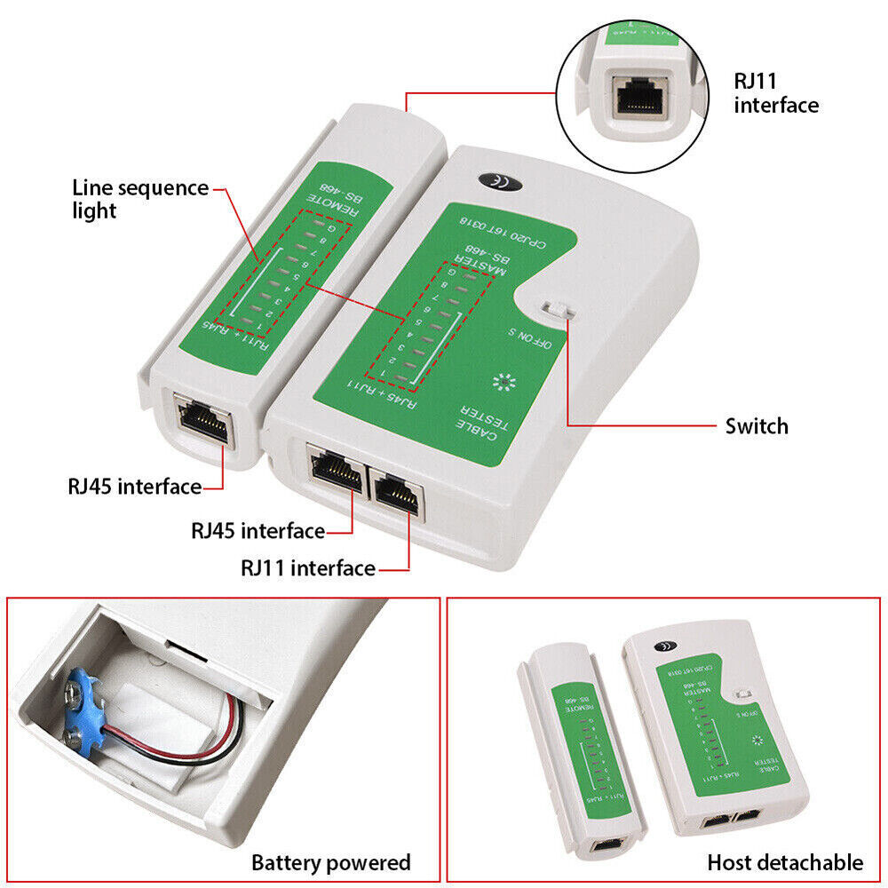 148x Netzwerk Reparatur Werkzeug Set Crimpzange RJ45 Stecker UTP Netzwerktester